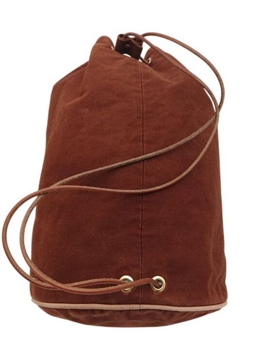 Hermes Polochonmimil Shoulder Bag Brown Canvas Drawstring - Picture 4 of 16